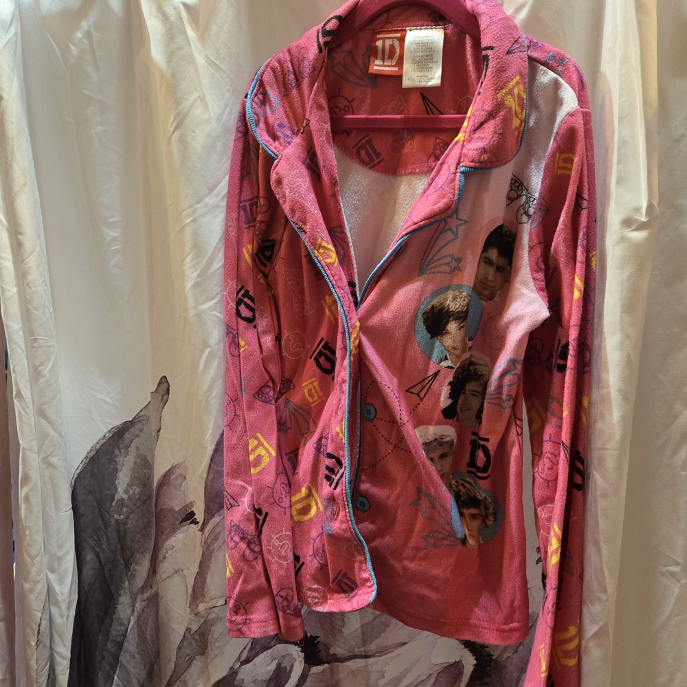 1D Pink Graphic Pajama Top
